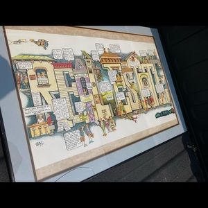 Vintage framed real estate picture